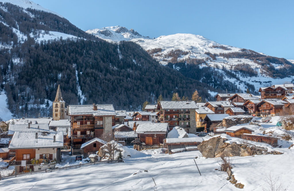 Village d'Evolène en hiver