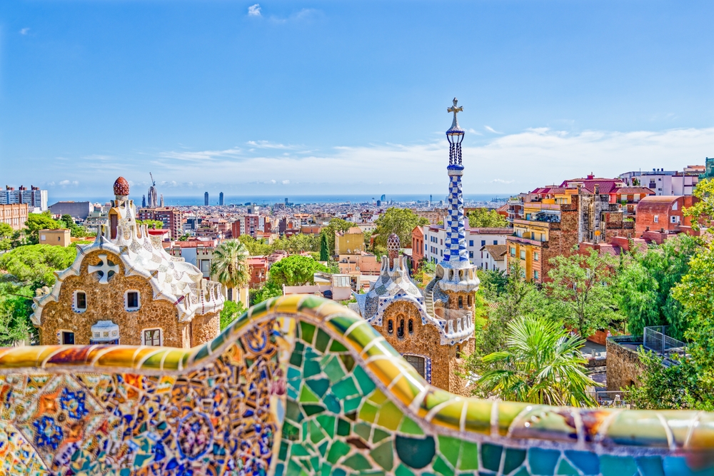 Barcelone. Magnifique et incroyable Park Guel. Espagne.