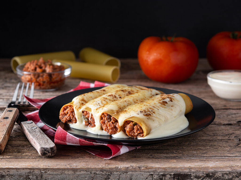 Plato de canelones caseros