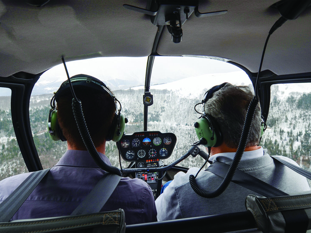 Cockpit d'un hélicoptère